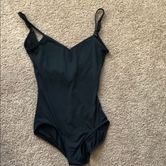 plain black leotard